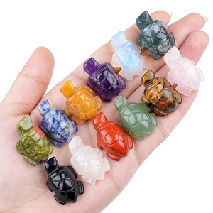 Neuer Modischer Schildkrötenförmiger Kristall-Edelstein-Anhänger 7 Chakra Kette Schlüsselanhänger Handwerk Unisex Schmuck Party Taschendekoration Geschenk - Product Image 3