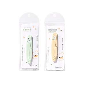 Lmltop Rasoir à sourcils pliable en acier inoxydable compact avec grille de protection jaune-vert pour une coupe sûre des sourcils - Product Image 4