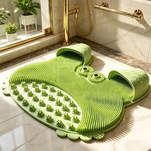 Alfombrilla de baño y para lavar los pies para personas perezosas, alfombrilla de masaje para baño, estropajo antideslizante de TPE para eliminar la piel muerta de las plantas de los pies - Product Image 1