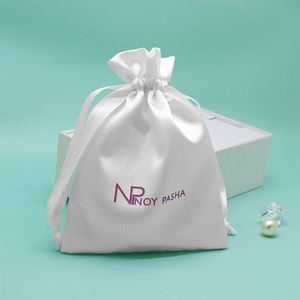 Bolsa de Satén de Alta Calidad, Bolsa de Seda Blanca para Joyería, para Caja de Anillos, Embalaje de Pulseras, Bolsa de Regalo - Product Image 1
