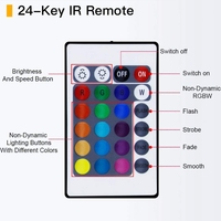 Contrôleur RGBW sans fil 24 touches WiFi BT Music Double Load Smart Color Dimmer APP Voice Timing Music RF Remote Control