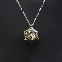 Ensemble de mini-dés creux en métal de 6 mm, pendentif, jeu de rôle DND Cthulhu, dés à plusieurs faces, collier