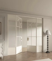 Puertas Modernas de Doble Partición con Rejilla de Aleación de Aluminio Impermeable y Apertura Lateral