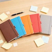 Carnet de notes A5 personnalisé en cuir PU, style professionnel, avec porte-stylo