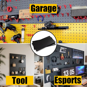 Support mural robuste en métal perforé pour l'organisation de garage, le rangement d'articles métalliques et l'organisation d'outils et de quincaillerie - Product Image 1