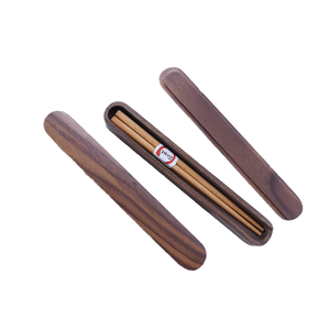 ตะเกียบไม้วอลนัทสีดำแบบพกพาขนาดเล็กพร้อมที่เก็บตะเกียบขนาดใหญ่ขนาดกลางและขนาดเล็ก - Product Image 4