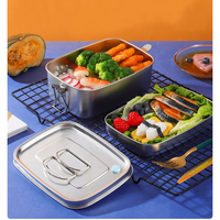 Oneup — boîte à lunch portable empilable, double couche, étanche, bento pour enfants, métal et acier inoxydable 304, vente en gros