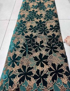 Mikemaycall Afrikaans Zacht Fluwelen Kant Met Geborduurde Kanten Stof Voor Nigeria Trouwjurk 5 Meter - Product Image 5