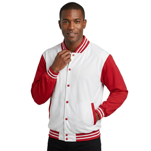 Chaqueta Varsity de Lona para Hombre con Logotipo Personalizado, Cuello Mao, Estilo Urbano, Corte Regular, Exterior de Lana, Antibacteriana, Transpirable y de Secado Rápido - Product Image 5
