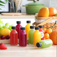 Bouteille en verre transparent de 4 oz avec bouchons Bouteille d'extrait de vanille Bouteilles Boston pour Potion Juice Ginger Shots Curcuma Shot