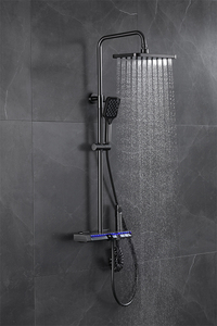 Affichage numérique <span class=keywords><strong>de</strong></span> la température thermostatique Pistolet en laiton gris Bain <span class=keywords><strong>Colonne</strong></span> <span class=keywords><strong>de</strong></span> <span class=keywords><strong>douche</strong></span> pluie - Product Image 6