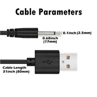 Adaptateur USB vers DC 2.5mm, cordon de charge rapide, mini jack 2.5mm, mono