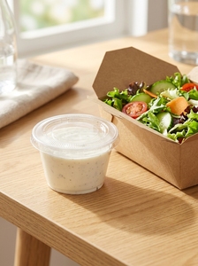 Gobelet soufflé en plastique transparent FULING personnalisé de 4 oz, gobelet à sauce jetable - Product Image 2