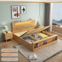 Muebles para el Hogar, Habitación o Villa, Novedad, Estilo Nórdico Simple, Venta Directa de Fábrica, Cama King Size de Madera Maciza de Lujo con Cajones de Almacenamiento