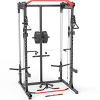 Équipement de musculation multifonctionnel à charge libre avec crossover par câble, lat pulldown, entraîneur fonctionnel et power rack pour l'entraînement de force