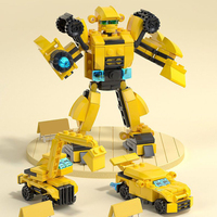 Transformer voiture Robot jouet en plastique modèle voiture assemblage Puzzle bloc de construction Kit bricolage cadeau d'anniversaire pour les garçons
