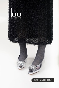 Zapatos planos de <span class=keywords><strong>boda</strong></span> morados con punta en pico para mujer, estilo ballet, con cristales y pedrería, primavera 2026 - Product Image 3