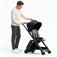 Prix de prévente - Poussette bébé légère, pliable, avec cadre en alliage d'aluminium, de luxe, pour usage intérieur et extérieur