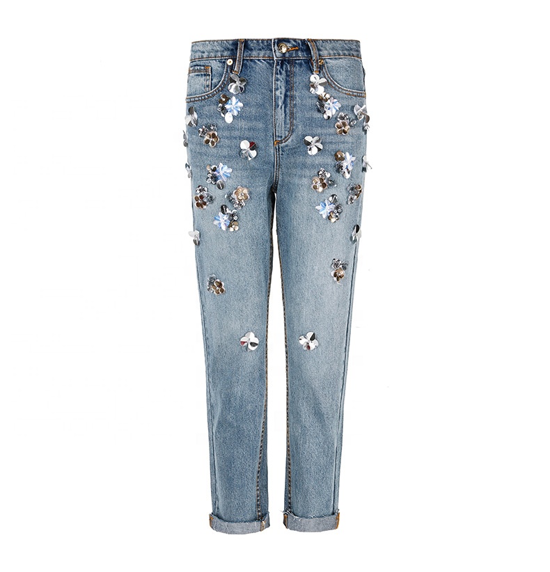 sequin jeans pantalones vaqueros con lentejuelas