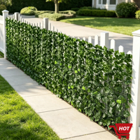 Vente flash : Haie de buis artificielle anti-UV, feuillage vert, gazon synthétique pour décoration de jardin vertical