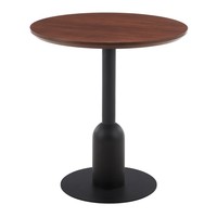 Nordic Ins Table à manger ronde Tables basses en noyer Petite table de cuisine du milieu du siècle Base en métal MDF pour balcon de salon