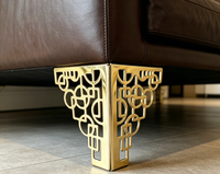 Pieds de canapé contemporains en fer doré/argenté, robustes et sculptés, pour salon, chambre, hôtel