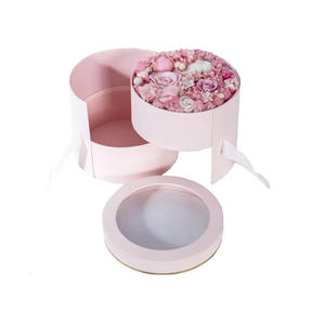 INUNION Custom Luxury Handmade Round Double Layers Rotating Rose <strong>Gifts</strong> Packaging Flower Boxes Christmas <strong>Sweet</strong> Boxes - Product Image 5