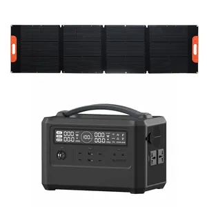 Portable Power Station 600w Battery Powered Generator, AC and USB Outputs Solar Rechargeable Lithium Backup Station