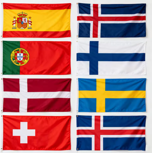 कस्टम उच्च गुणवत्ता वाले टिकाऊ पॉलिएस्टर कपड़े राष्ट्रीय झंडे पेनेनेंट डिजिटल प्रिंट विभिन्न देश के झंडे - Product Image 6