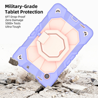 Étui antichute en silicone pour tablette Samsung Galaxy Tab A11/A9 8,7 pouces, coque antichoc avec bandoulière et support rotatif