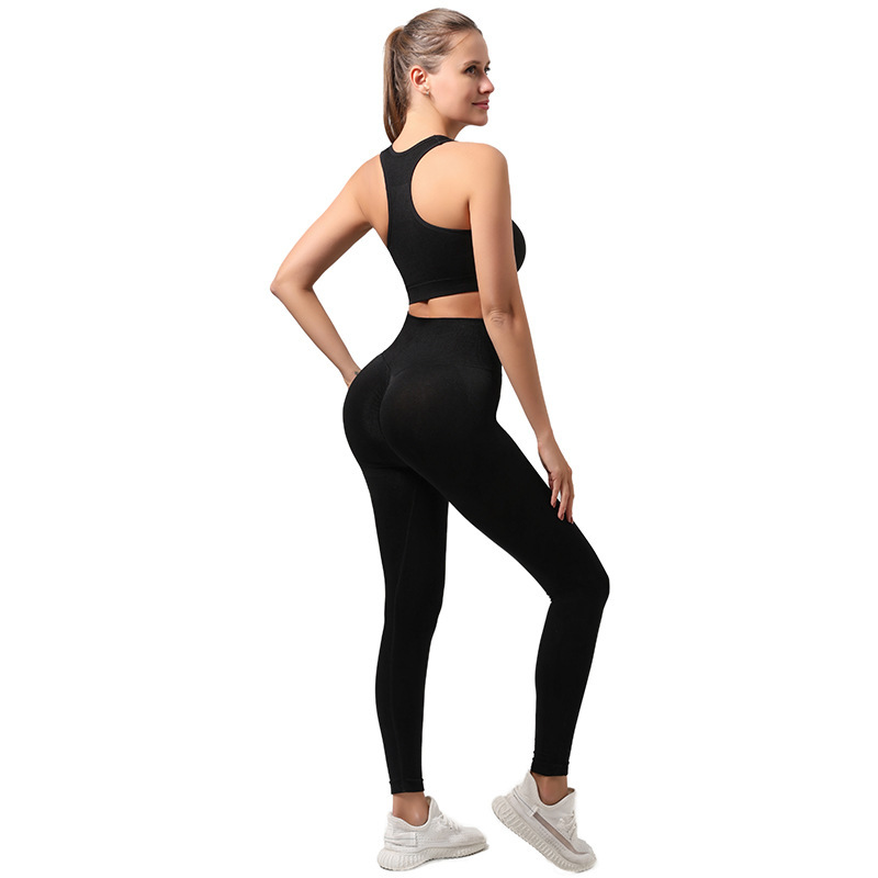 High Elastic Gym Set Women Naked Feeling Women's Sports Set Shockproof Women's Sports Leggings Set Leggings Yoga