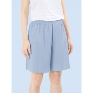 Pantaloni blu Goldie-Free Cut pantaloni elastici in vita traspirante diritto svasati Casual stile etnico a vita media color lavaggio elastico decorazione - Product Image 1