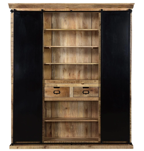 Premium Handcrafted Solid Wooden Armoire Storage Cabinet with Spacious Drawers Shelves and Traditional <b>Rustic</b> Design for Bedroom - Product Image 4