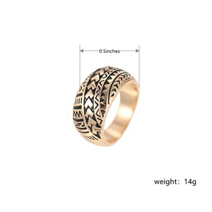 도매 패션 웨딩 하와이안 기하학적 조절 가능 금도금 여성용 남성용 반지 - Product Image 4