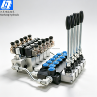 Haohong 40 litres/min 5 bobines, distributeur directionnel monobloc à double action manuel et électro-hydraulique, 250 bars, hydraulique