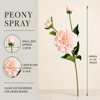 Tige de fleur de pivoine artificielle de 61 cm, réaliste, grande fleur éclose, avec feuilles vertes, pour la décoration florale de mariage, de maison ou d'hôtel