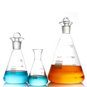 HAIJU cristalería de laboratorio Boro 3,3 de vidrio 25ml ~ ancha de 1000ml pico cónico Iodin frasco con tierra estándar tapón - Product Image 3