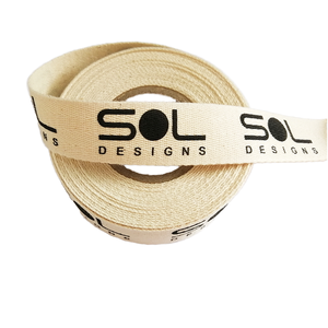 Fabrika doğrudan satış özel logo pamuk DIY dokuma bant 1 inç doğal renk toptan 25mm balıksırtı pamuk şerit baskılı - Product Image 2