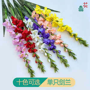Gladiolus artificiel à tige unique, fleur en soie, décoration de mariage, style moderne, fait main, longue durée, couleurs mélangées - Product Image 1