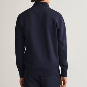 Felpa da Uomo Personalizzata con Zip Bidirezionale Senza Cappuccio, Collo Alto con Zip, Ricamo e Tasca - Product Image 3