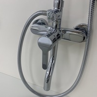 Ensemble de douche suspendu au plafond, multifonctionnel, avec pommeau de pluie, en céramique chromée, à débit contrôlé, pour salle de bain, avec robinet carré musulman