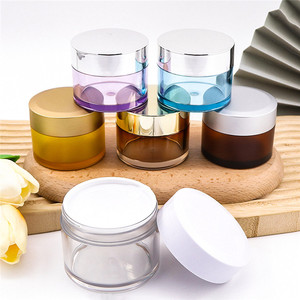50g 100g 120g 150g 200g 4 oz 8 oz Cosmetic Packaging Amber Plastic PET PETG Cream Jars with Screw Lid