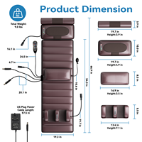 Matelas de massage corporel complet de luxe, coussin chauffant vibrant électrique, masseur thermique Shiatsu pour le dos et le cou, pour usage domestique