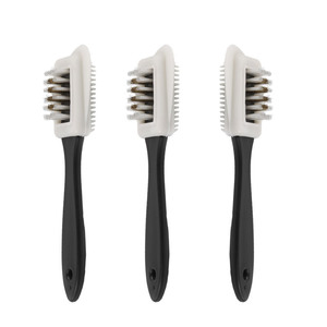 <span class=keywords><strong>Brosse</strong></span> de nettoyage de chaussures en <span class=keywords><strong>daim</strong></span>, outil de nettoyage et de rafraîchissement à 4 voies pour les produits en cuir avec poils en laiton et PP - Product Image 1