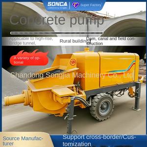 Pompe à béton compacte Songjia avec mélangeur intégré, convoyage, décharge hydraulique entièrement automatique, structure secondaire horizontale - Product Image 4