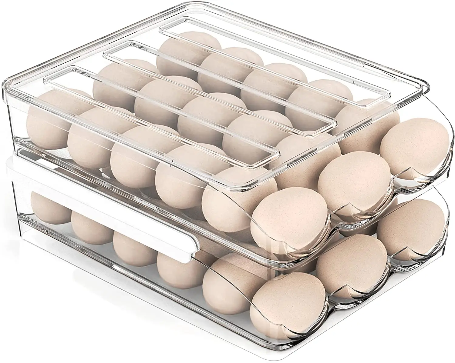 Luoji Egg Container Egg Tray For Refrigerator Portable Egg Storage Box Holder Kitchen Fridge Egg Organizer Protect And Keep Egg Fresh 