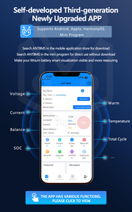 Ant BMS nhà máy trực tiếp 8S-20S 36V-72V 130a-220a thông minh LFP bảo vệ pin PCB board BMS cân bằng UART/RS485/có thể/OEM - Product Image 3