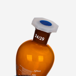 Laboratório Borosilicato 3.3 Glass Amber Graduado Pear Shaped Separando Funil com PTFE Rolha e Stopcock - Product Image 2