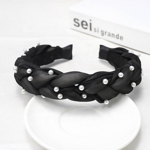 Nouveau Design coréen bandeau de cheveux de haute qualité clouté à la main perle bandeau de cheveux tressé coiffe colorée à la mode pour femmes - Product Image 3