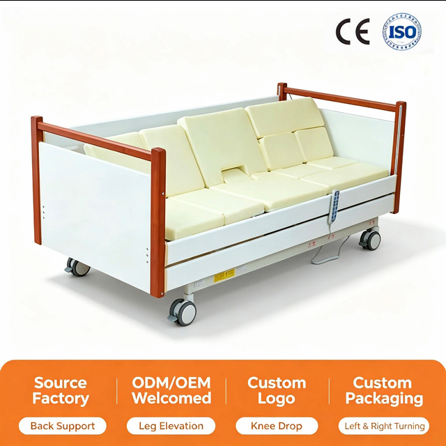 Multi-Function Full Curved ICU Medical Bed with Lateral Turning Featuring Toilet Potty Hole Hospital Bed for Home Care & Nursing